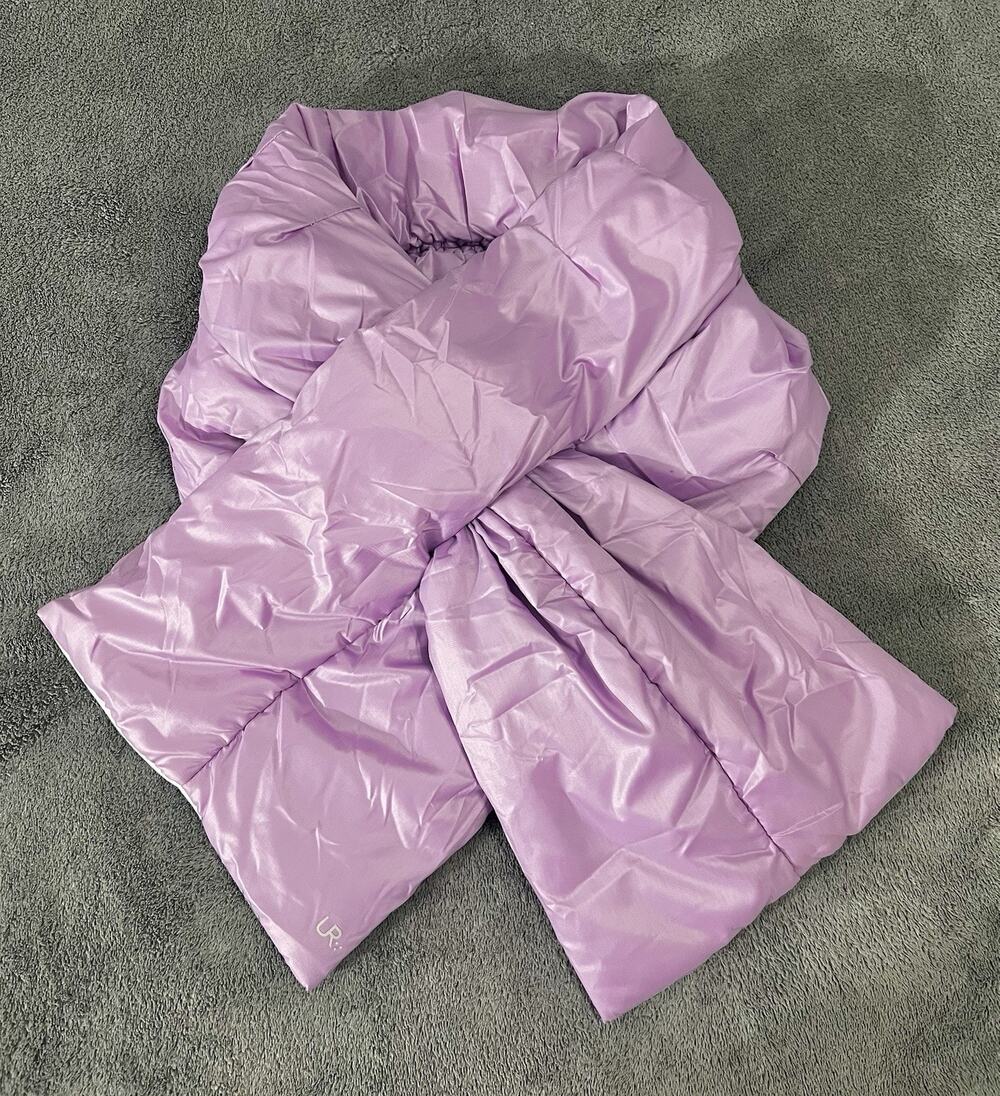 UR Powered Reflection All Weather Puffer Scarf Lilac Pull Through Design